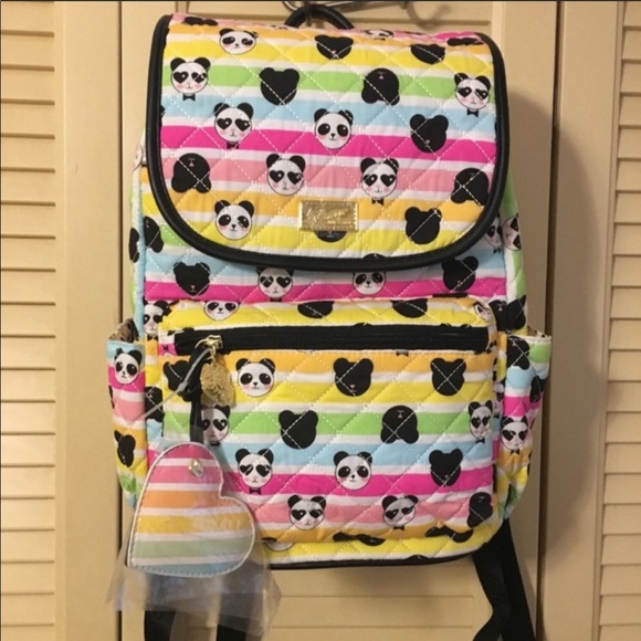 NWT Luv Betsey | Rainbow Striped Panda Backpack - Picture 2 of 7
